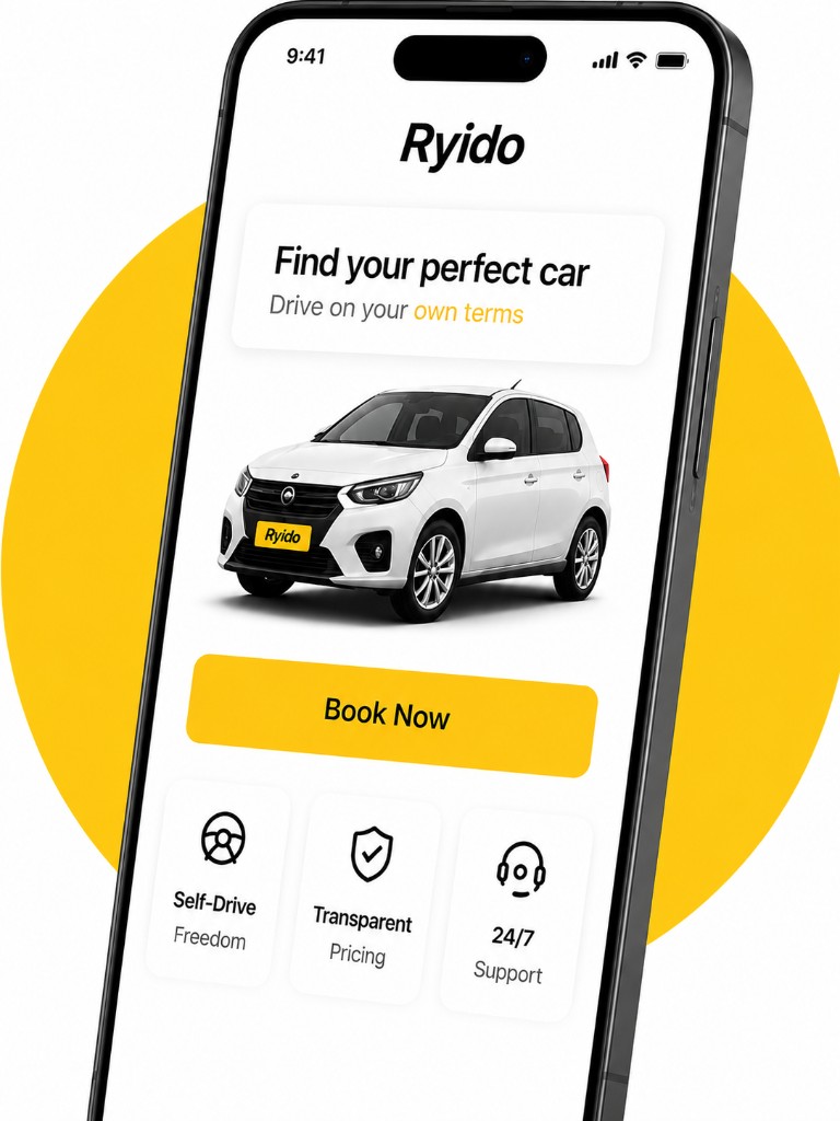 Ryido app on phone