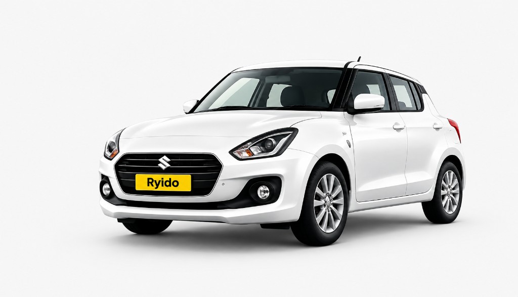 White Ryido self-drive hatchback